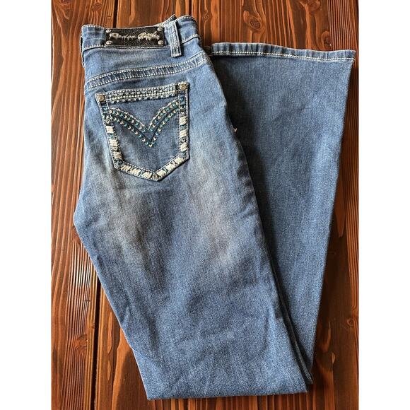 Rodeo Girl By Lis Girls Jeans Size 14 Boot Cut Style Western Flair - Picture 10 of 10